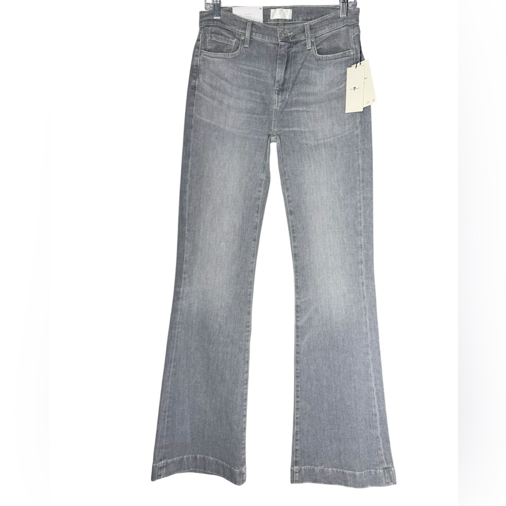 7 For All Mankind Dojo Original Trouser Flare Jeans Gray Wash Womens Size 29 NWT